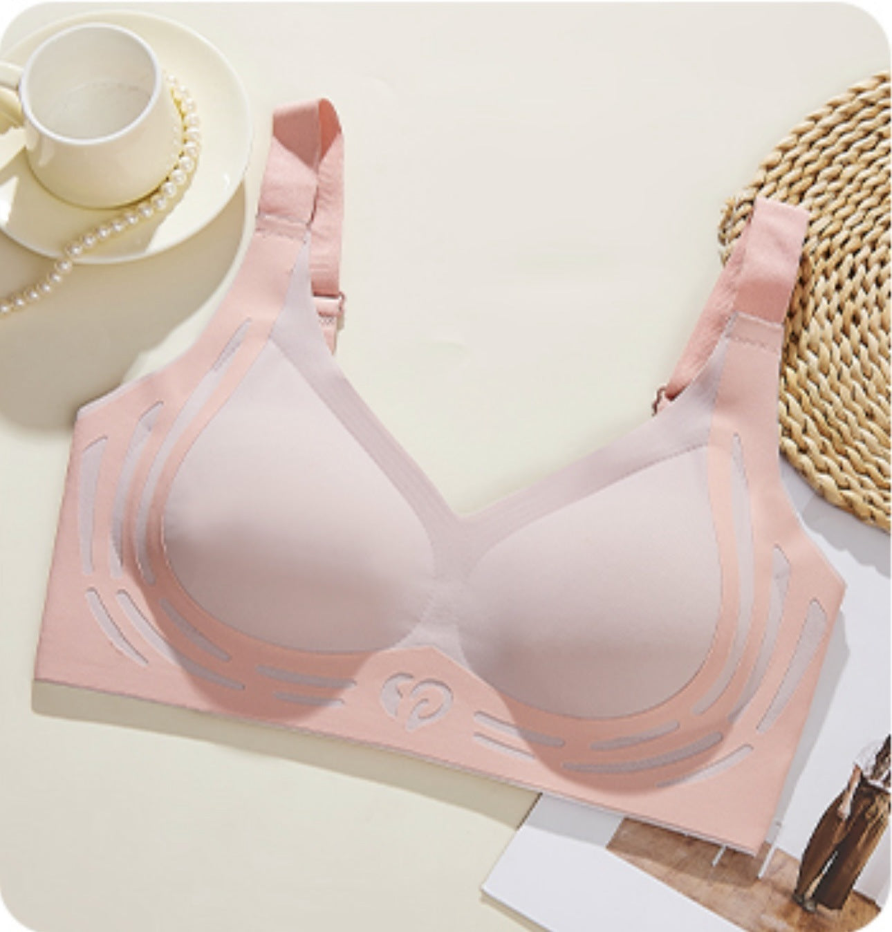 Holding Seamless Underwear Fixed Cup Small Chest Gathered Tanks Camis