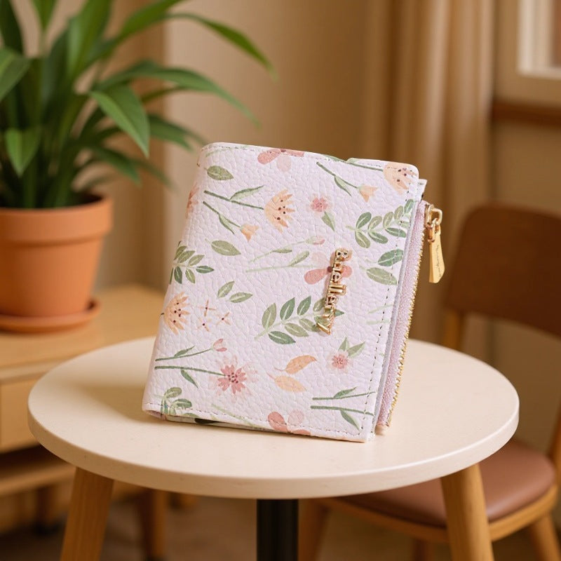 Women's Short Style High-grade One Korean Printed Ladies Wallet