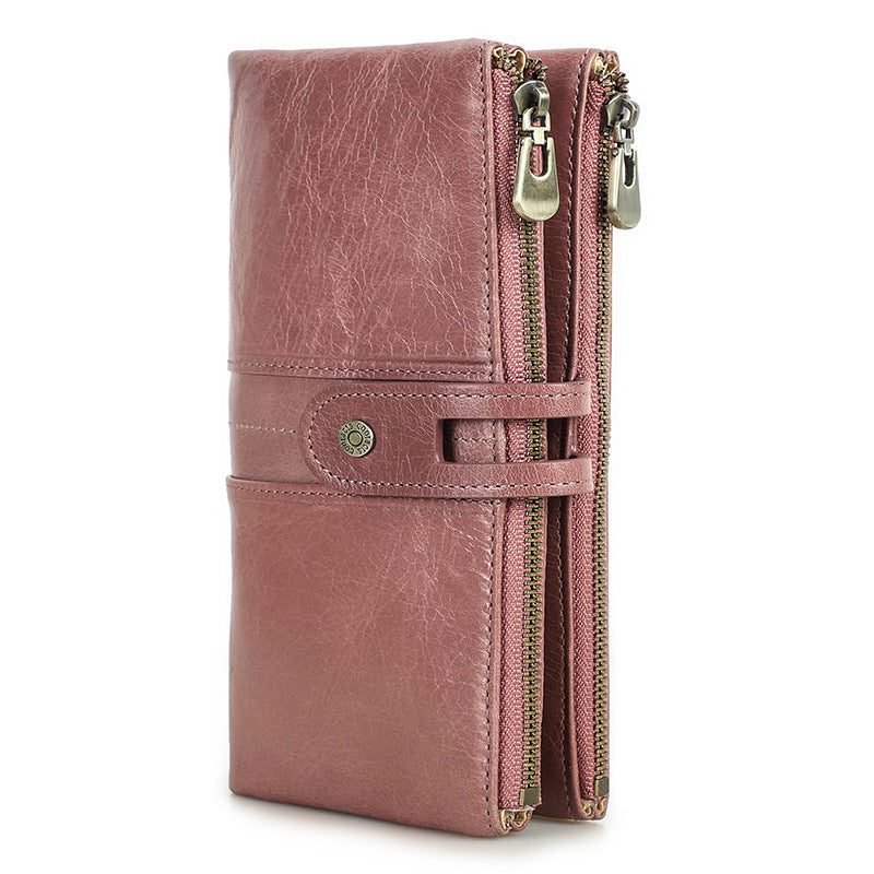 Women's Angel Fashion Cowhide Long Female Genuine Ladies Wallet