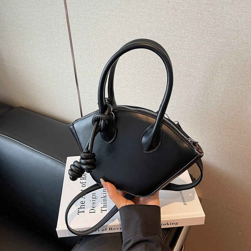 Women's Solid Color Fashion Textured Fresh Western Style Summer Portable Women's Shoulder Bag