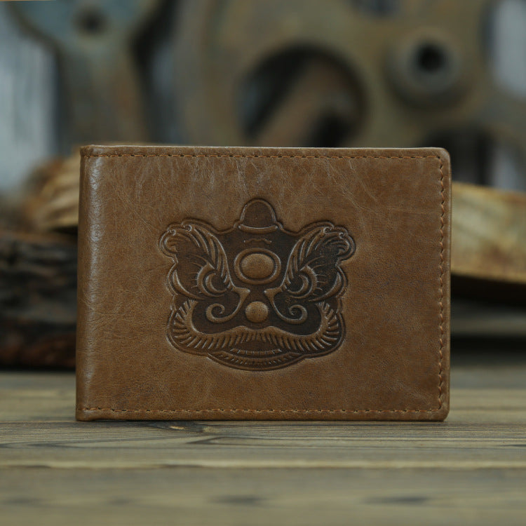 Vintage Distressed Oily First Layer Cowhide Card Holder