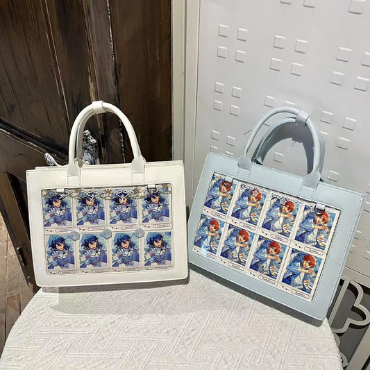 Women's Crocodile Pattern Cartoon Portable Large Capacity Commuter Handbags
