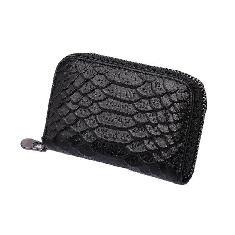 Men's Genuine Leather Large Capacity Clip Card Holder