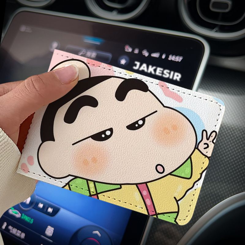 Crayon Cartoon Driving License Protective Cover Card Holder