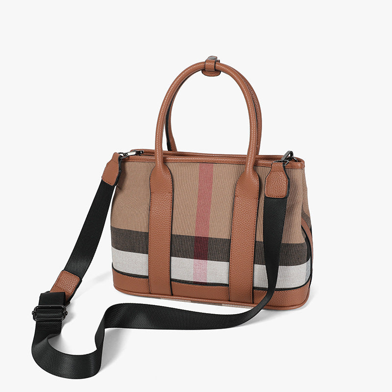 Women's Canvas Plaid Large Capacity Versatile Commuter Bags