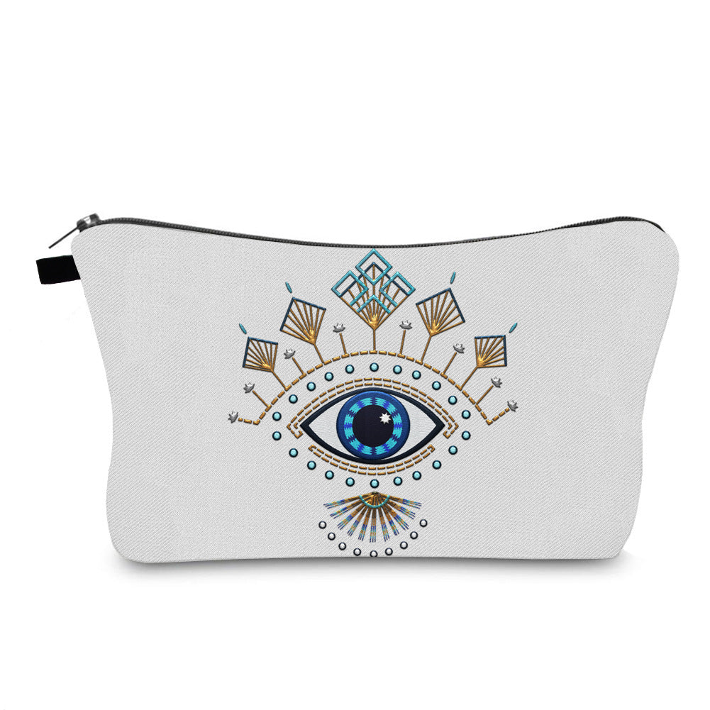 Women's Waterproof Evil Eye Printing Storage Portable Clutch Cosmetic Bags