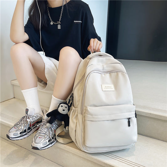 Solid Color Female Korean University Style Junior Backpacks