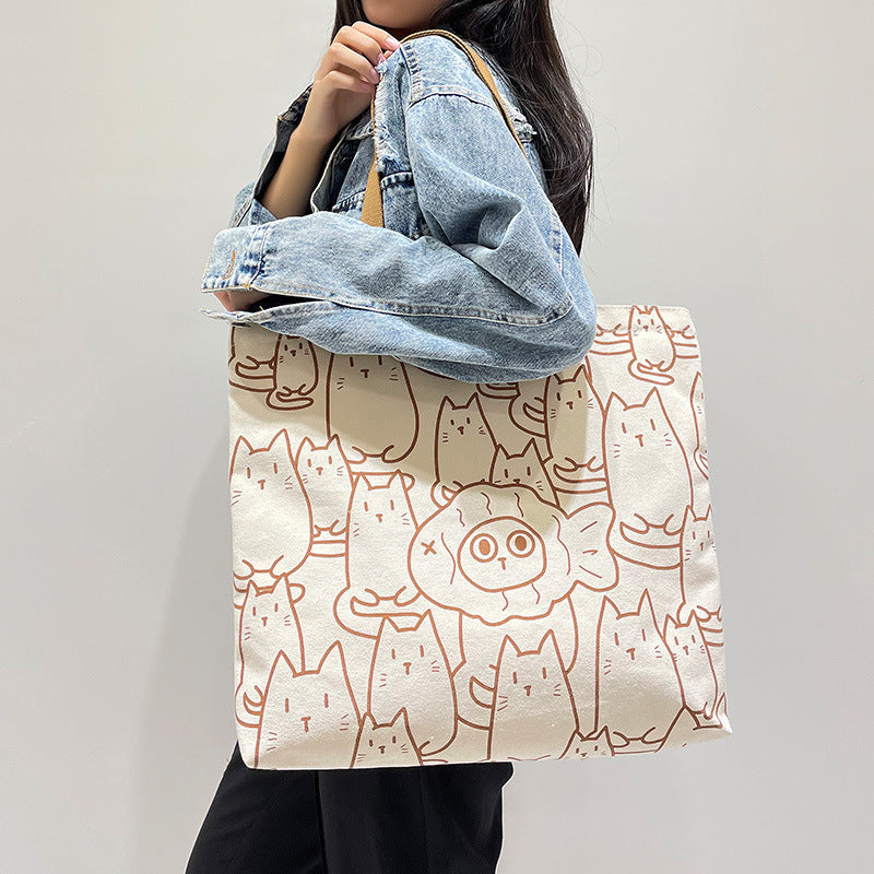 Women's Canvas Large Capacity Korean Style Commuter Women's Shoulder Bag