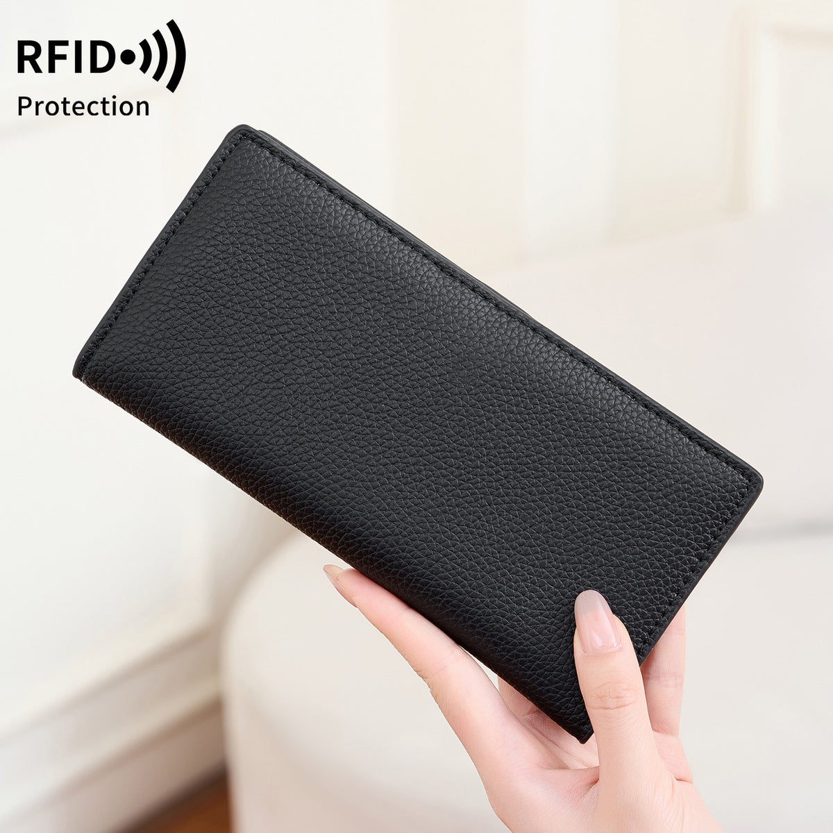 Women's Long Simple Solid Color Credit Multifunctional Card Holder