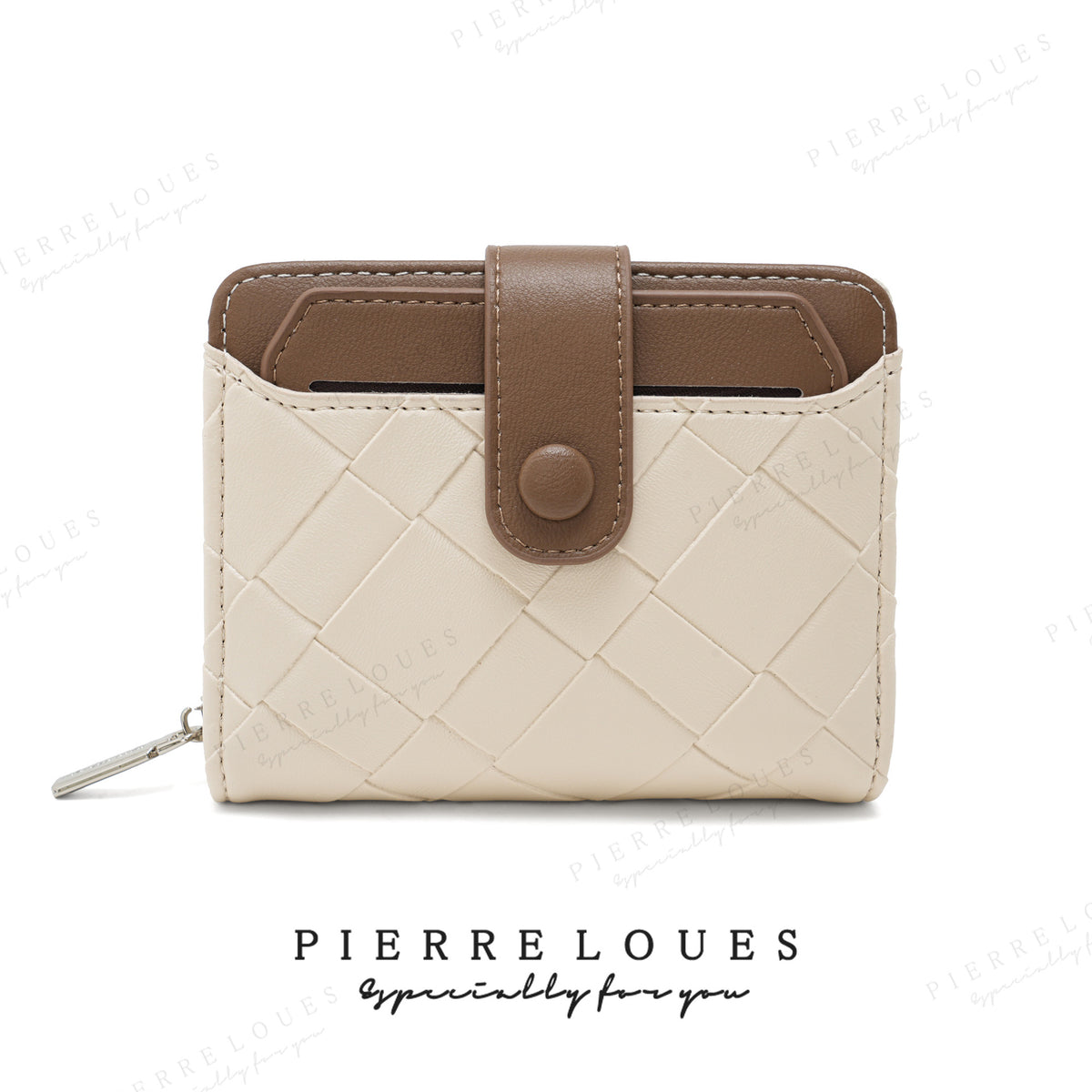 Women's Short Simple Hit Color Diamond Lattice Style Buckle