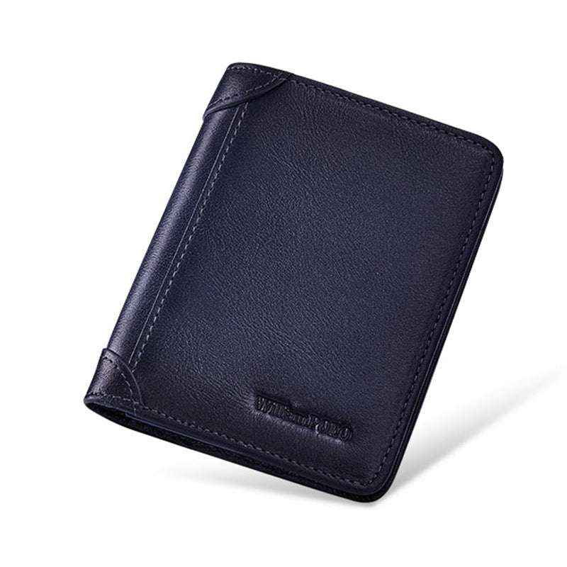 Men's Paul Short Genuine Leather Cowhide Three-fold Men's Wallet