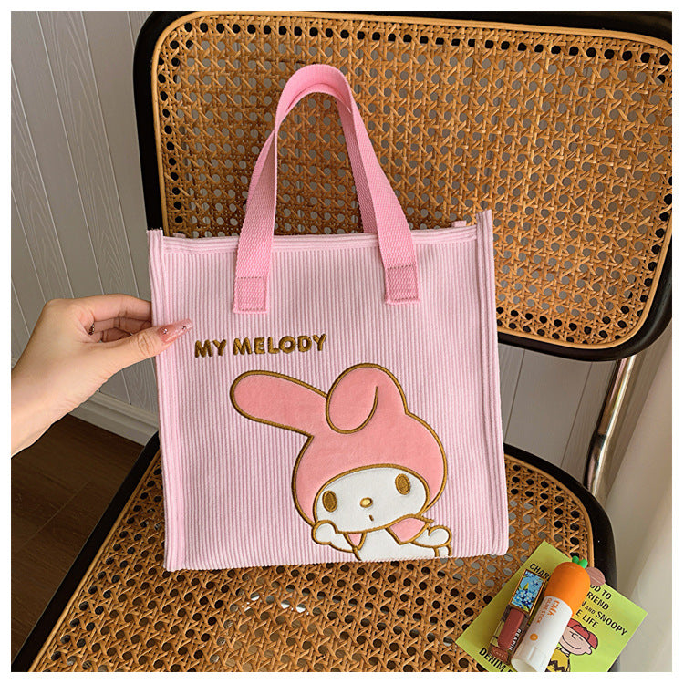 Women's Corduroy Cartoon Wash Portable Hand For Handbags