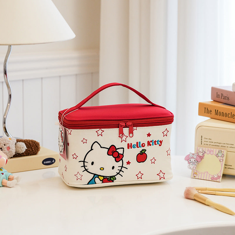 Fashion Embroidery Large Capacity Good-looking Portable Cosmetic Bags