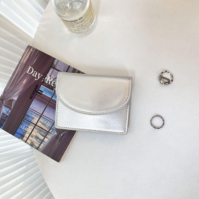 Women's Heavy Korean Style Sier Simple Cover Ladies Wallets