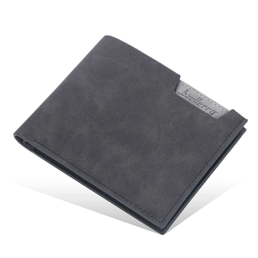 Men's Short Frosted Multiple Slots Fashion Horizontal Men's Wallets