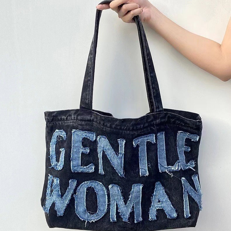 Large Capacity Portable Letter Single Sticker Women's Messenger Bag