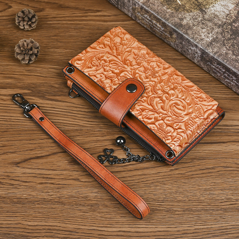 Women's Retro Long Top Layer Leather Creative Women's Messenger Bag