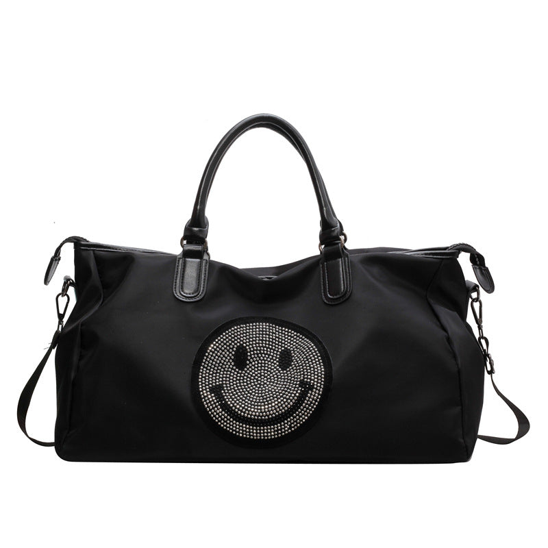 Women's Lightweight Big Business Trip Cartoon Smiley Travel Bags