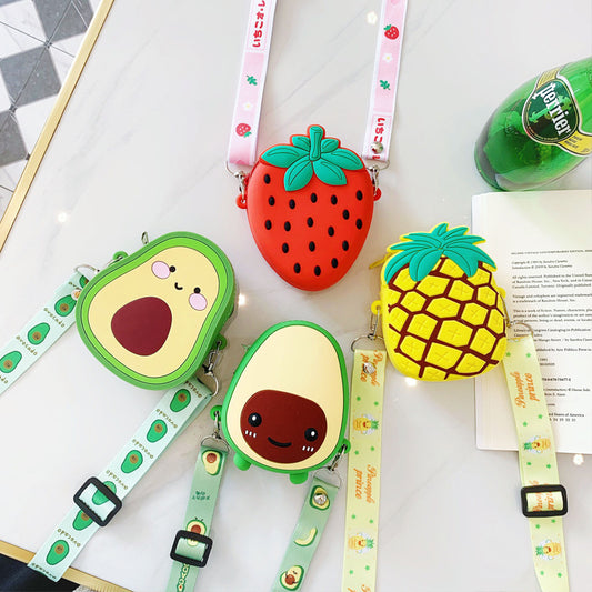 Casual Summer Fruit Strawberry Avocado Shape Coin Purses