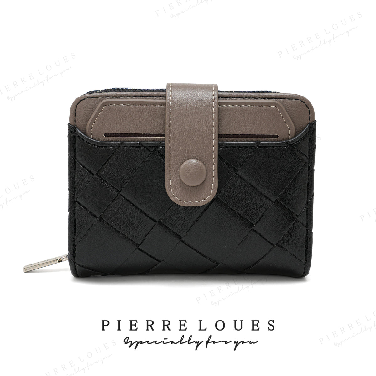 Women's Short Simple Hit Color Diamond Lattice Style Buckle
