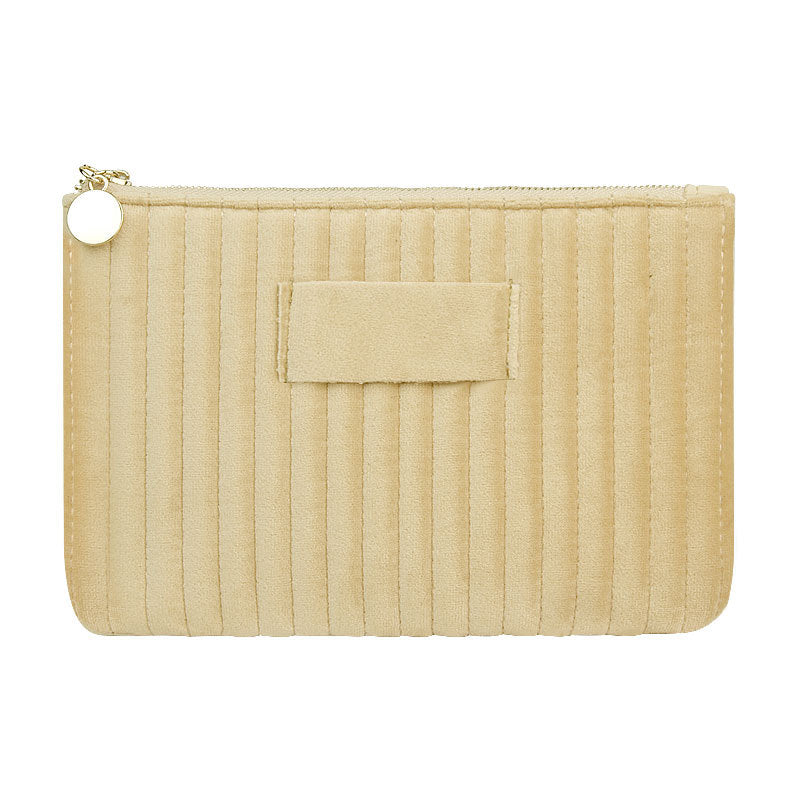 Women's Quilted Vertical Stripes Suede Clutch High-grade Sundries Bags
