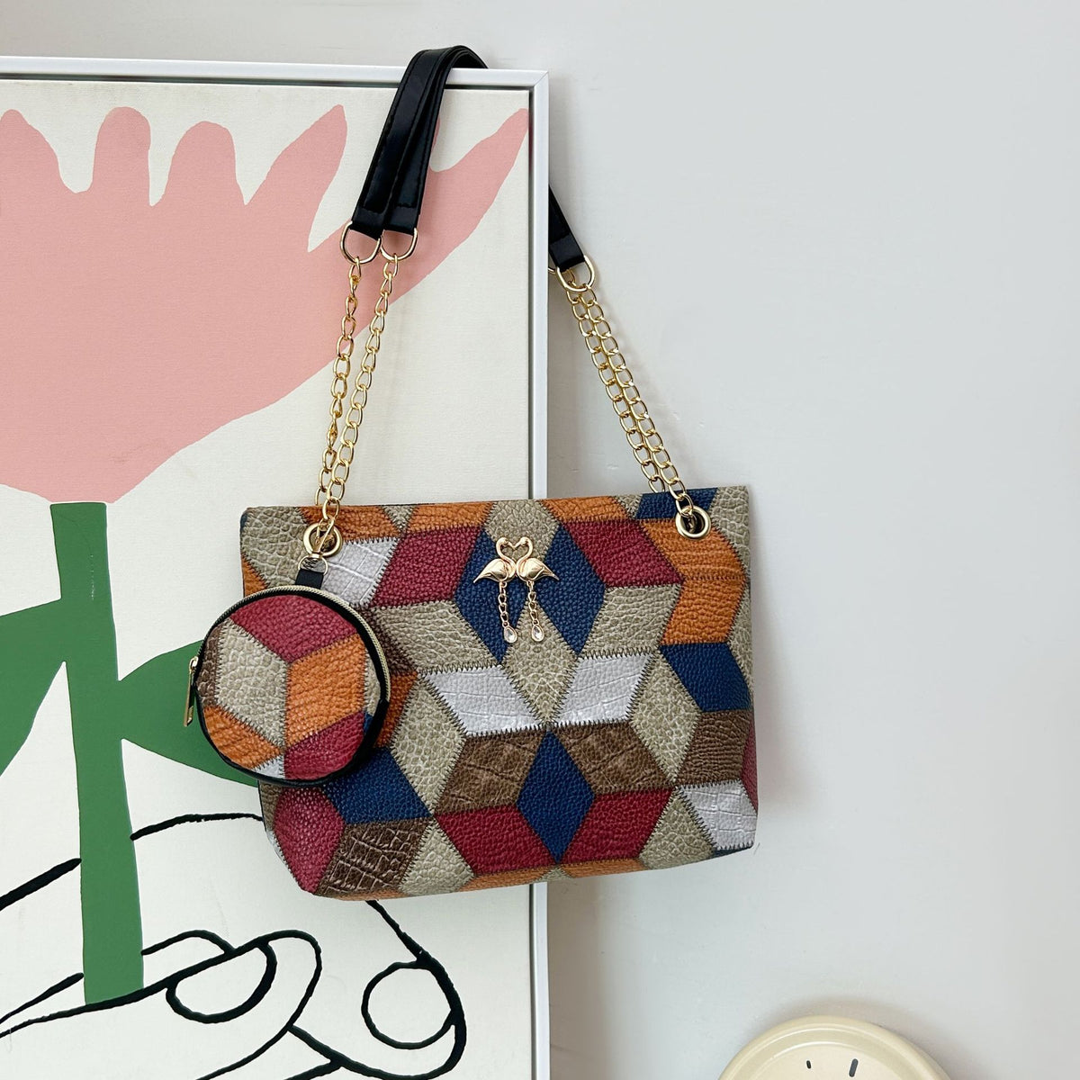 Women's Niche Advanced Texture Two-piece Rhombus Quilted Women's Shoulder Bag