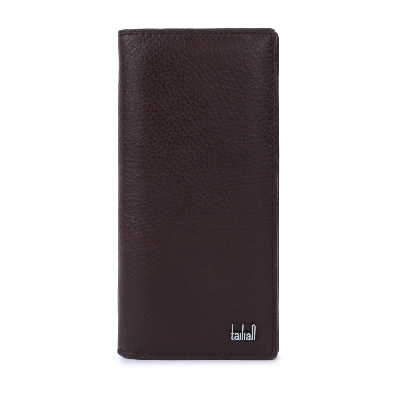 Men's Genuine Leather Business Suit Multiple Slots Long With Men's Wallets