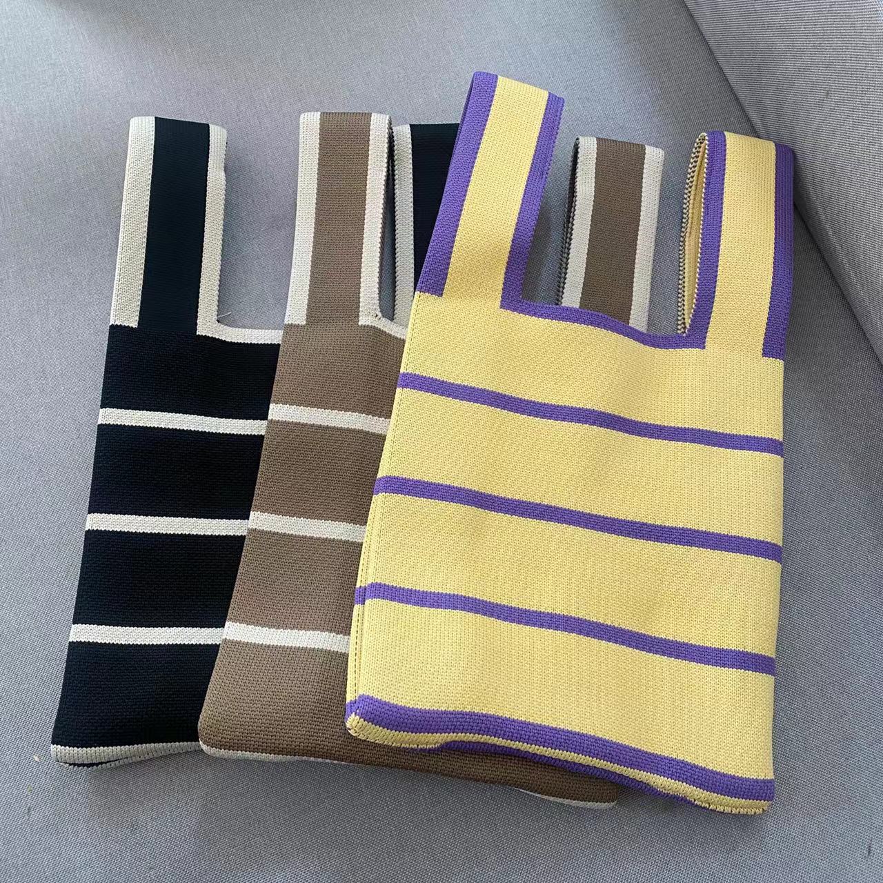 Woolen Yarn Fashion Simple Horizontal Bar Handbags