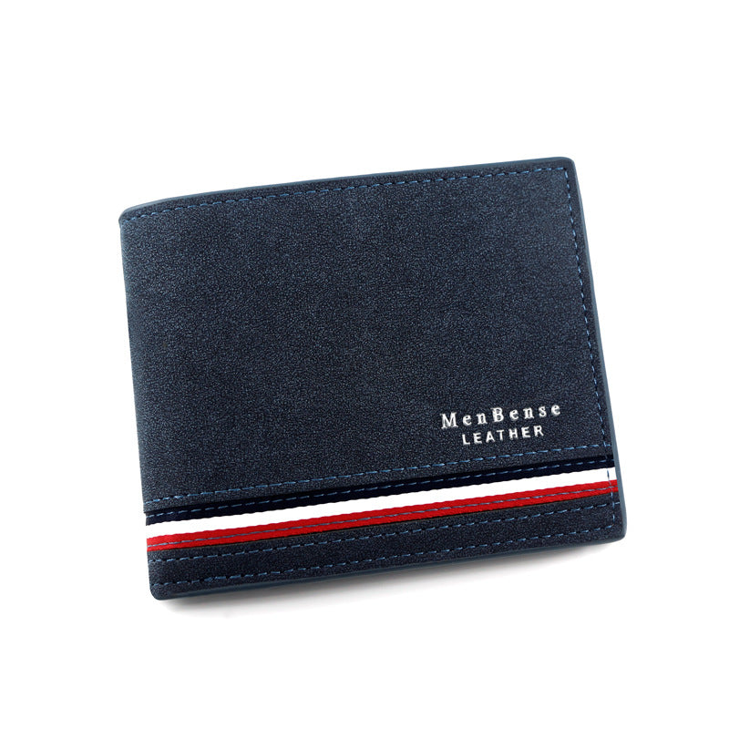 Men's Fashion Short Personalized Silk Screen Frosted Men's Wallets