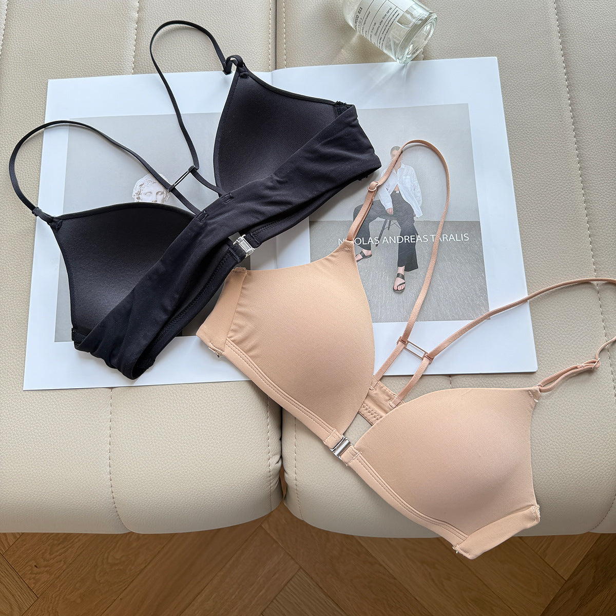 Women's Belt Beauty Back Front Buckle Seamless Underwear Wireless Everyday Bras