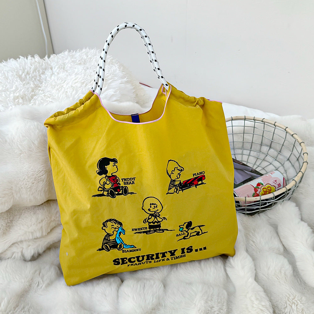 Spring Style Nylon Embroidered Fashion Niche Large Capacity One Women's Shoulder Bag
