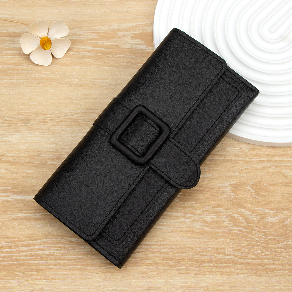 Women's Long Fashionable Simple Tri Fold Clutch Purses