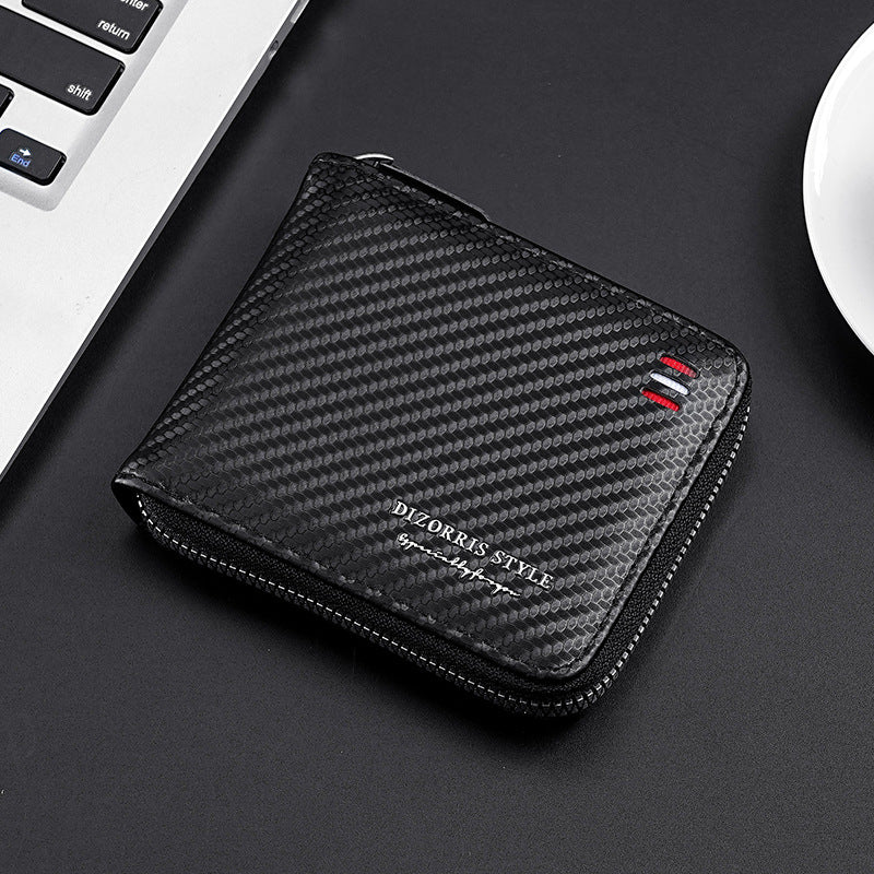 Men's Fashion Carbon Fiber Pattern Special Large Men's Wallet