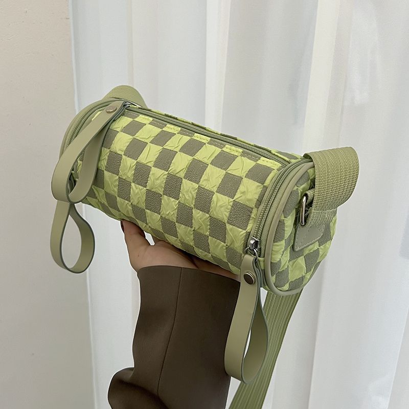 Chessboard Lattice Cylinder Female Fashion One Bags