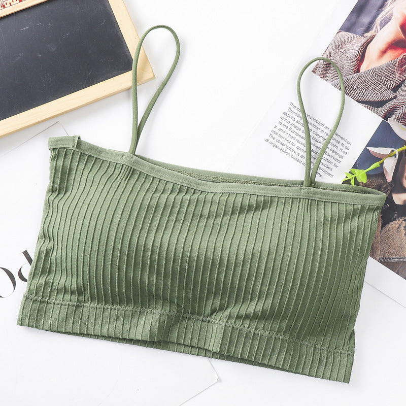 Women's Strapless Undershirt Chest Wrap Tube Top Tanks Camis