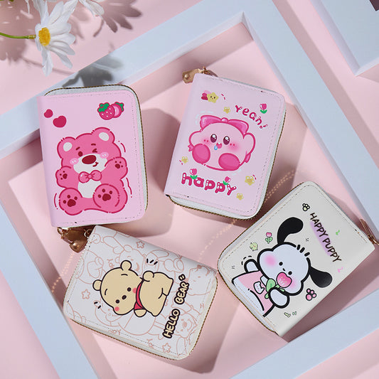 Cartoon Zipper Large Capacity Credit Cover Card Holder