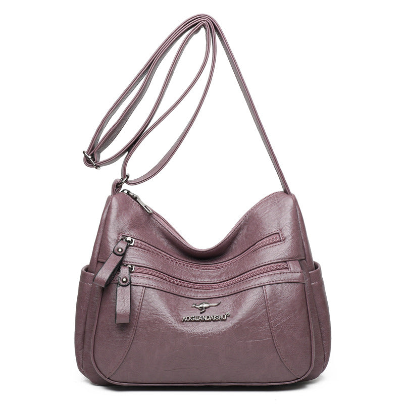 Women's Simple Elegant Soft Leather Textured Korean Crossbody Bags