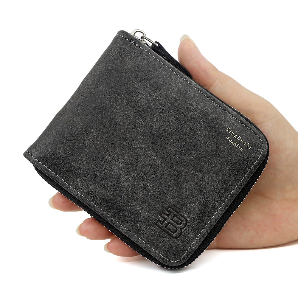 Men's Popular Frosted Short Scarf Multiple Slots Large Men's Wallet