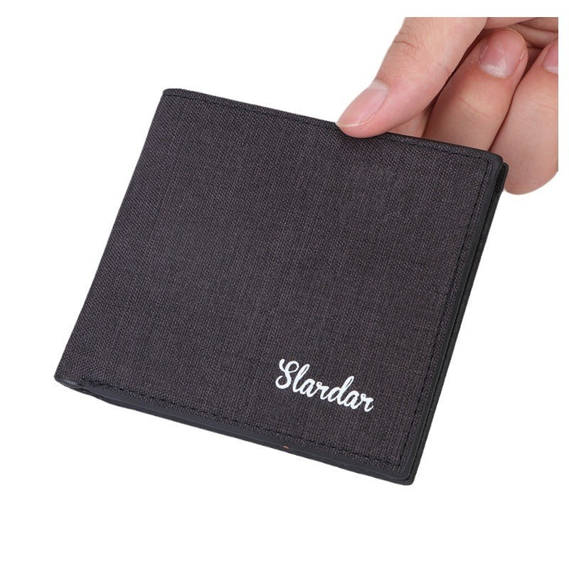 Men's Short Canvas Fashion Simple Green High Men's Wallet