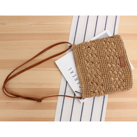 Hollow Woven One Summer Vacation Beach Crossbody Bags