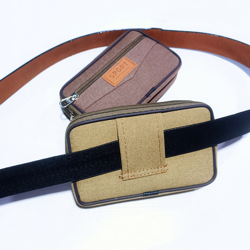 Men's Large Mobile Canvas Construction Site Pannier Men's Waist Packs