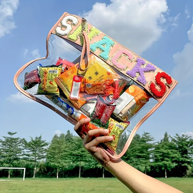 Storage Transparent Zipper Embroidery Lettered Make-up Makeup Bag