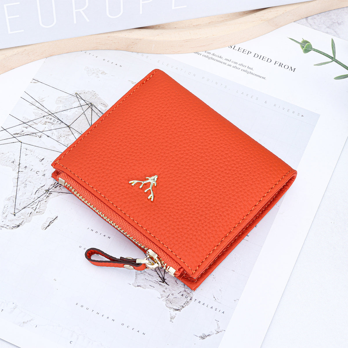 Women's Genuine Leather Short First Layer Cowhide Ladies Wallet