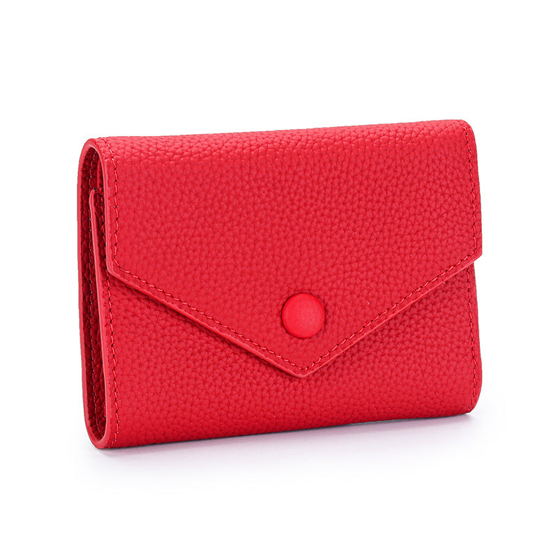 Women's Soft Cowhide Genuine Leather Short Cute Girly Ladies Wallet