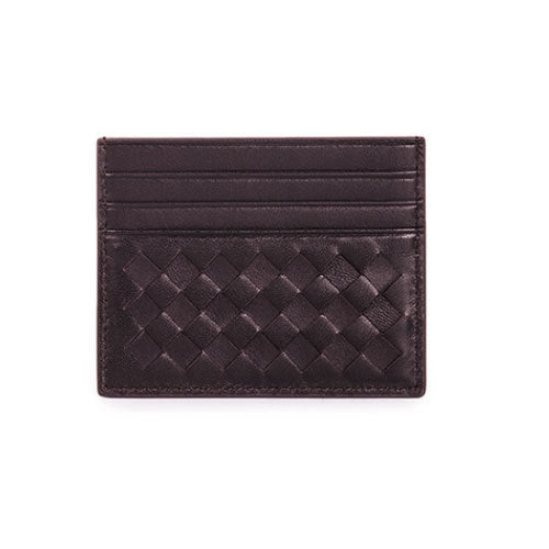 Women's & Men's Sheep Skin Woven Authentic Leather Weave Card Holder