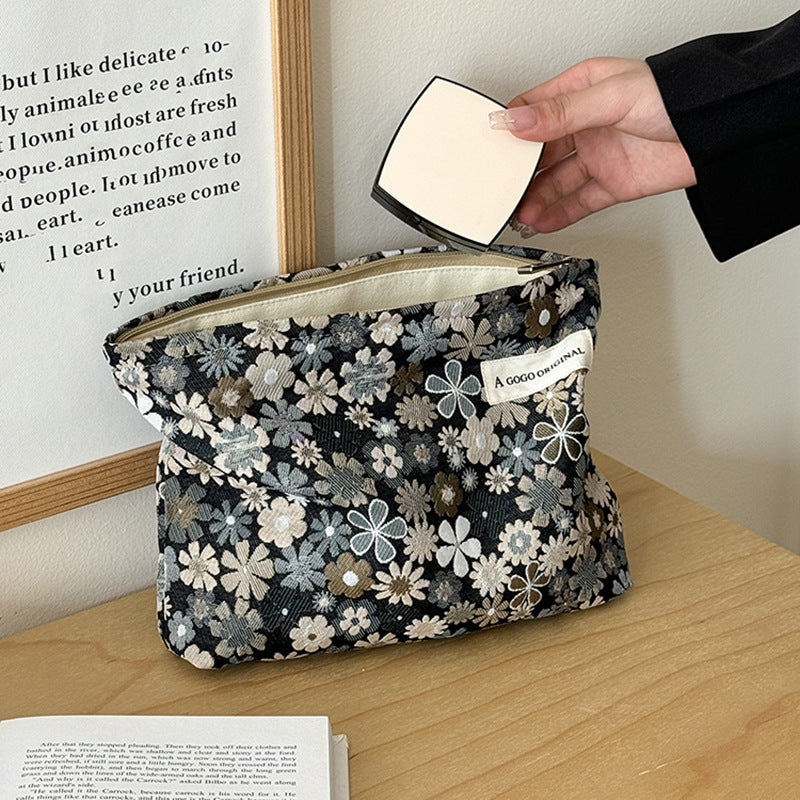 Fresh Flower Jacquard Fabric Skin Care Wash Portable Underwear Bags