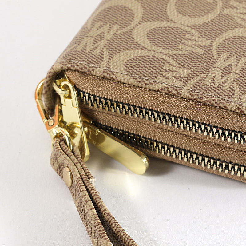 Women's Large Capacity Double Zipper Mobile Mother Ladies Wallet