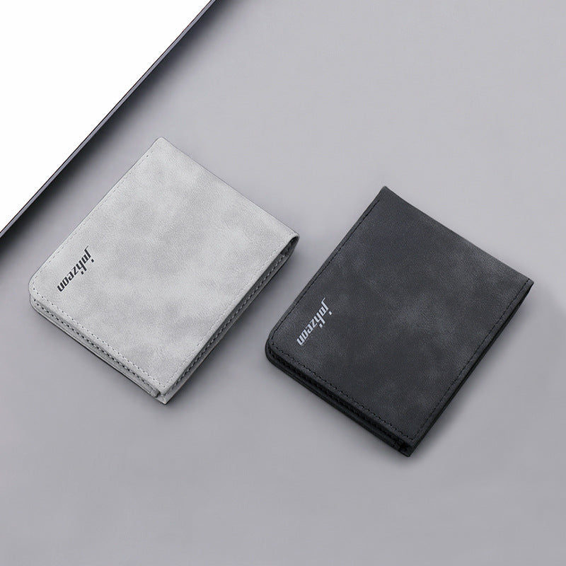 Men's Can Hold Driving License Matte Leather Men's Wallets