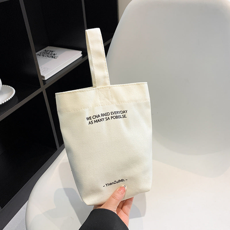 Solid Color Mini Portable Canvas Female Handbags