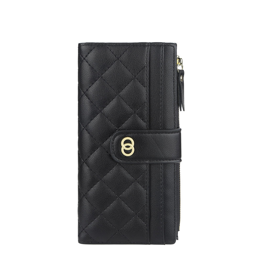 Women's Korean Style Embroidered Zipper Hasp Clutch Bags